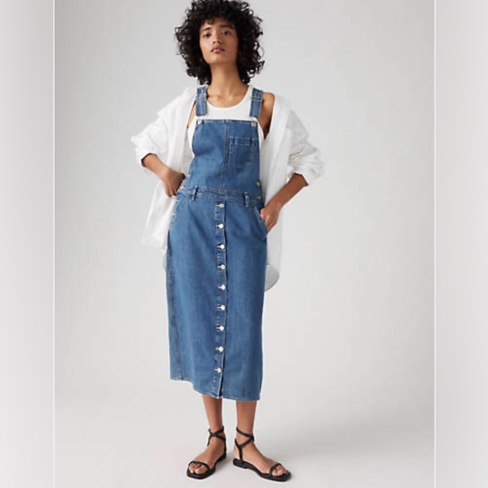 Levi’s Tico Denim Jumper Dress – Button Front – Size Small – NWT - Picture 5 of 13